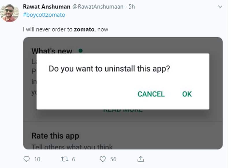 Police Warning To Zomato User Who Cancelled Order Over Non-Hindu Ride