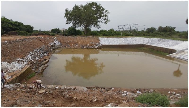 Reconstruction of collapsed pond within 3 months of construction Officers to contract