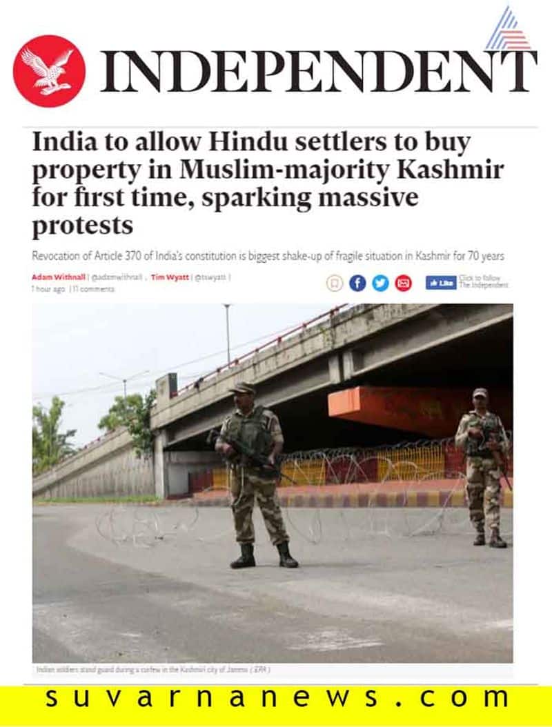 How International media read Kashmir India Situation article 370