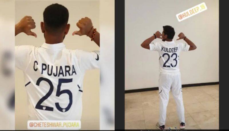 Virat Kohli Rishabh Pant Pose In New Test Jersey Pictures Viral