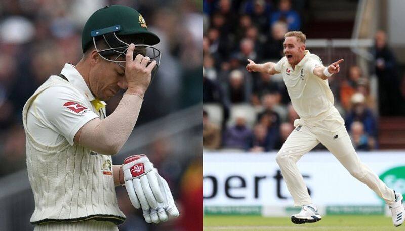 david warner is struggling in ashes series and especially against broads bowling