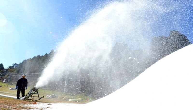 Tokyo Olympics 2020 organisers spray artificial snow