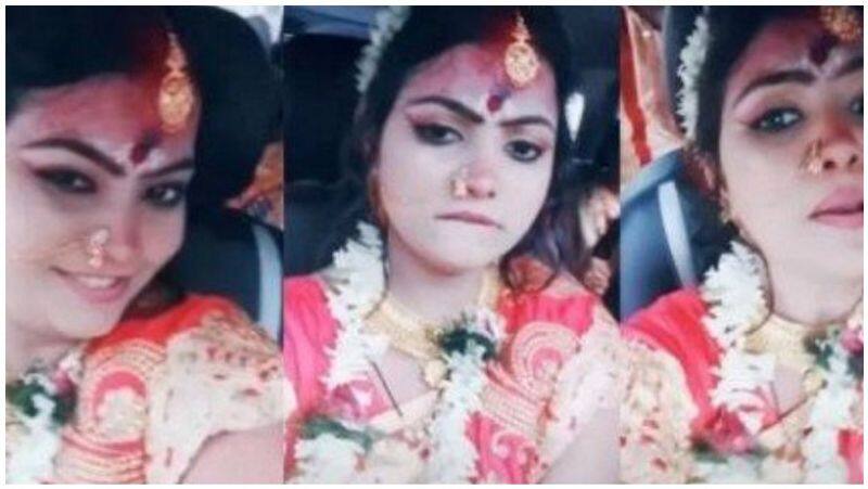 married bride first time going to in law house while shoot video