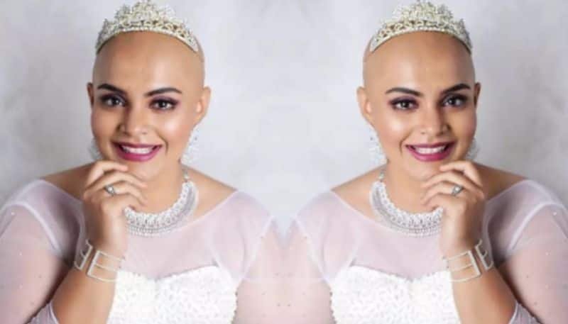 girl went bald for a bridal shoot