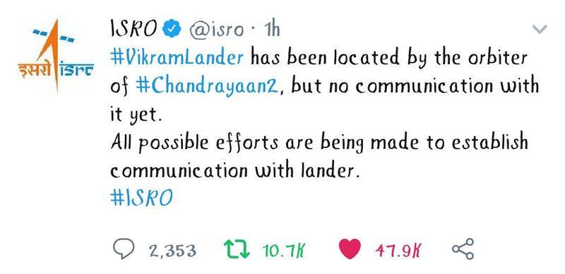 isro is trying to get signal with vikram lander