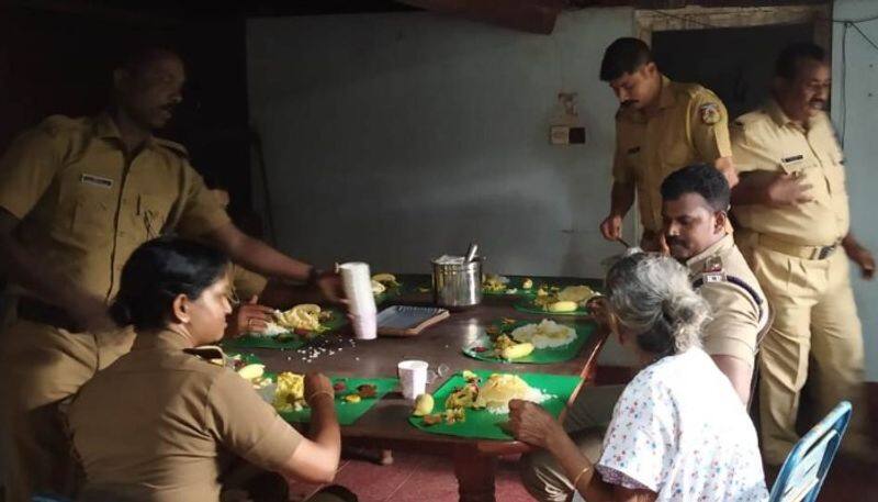 police officers celebrate onam with lonely mother