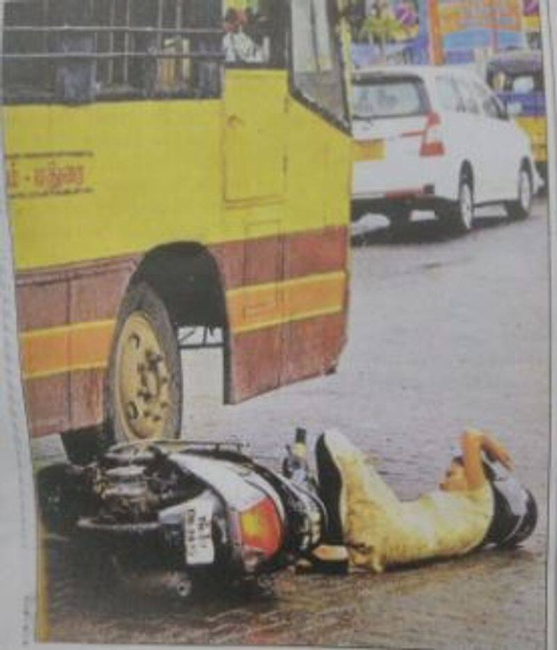a girl saved luckily in a accident in madurai and it resembles same like suba sri who dead by fallen the banner on her