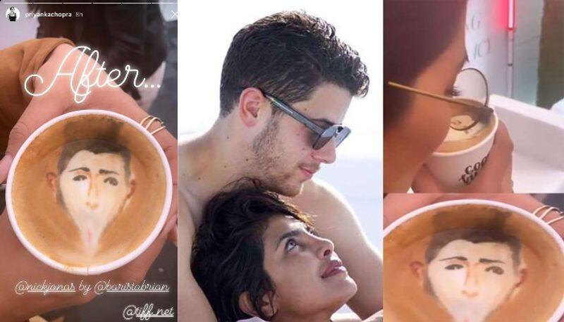 Priyanka Chopra Enjoys Nick Jonas Cappuccino