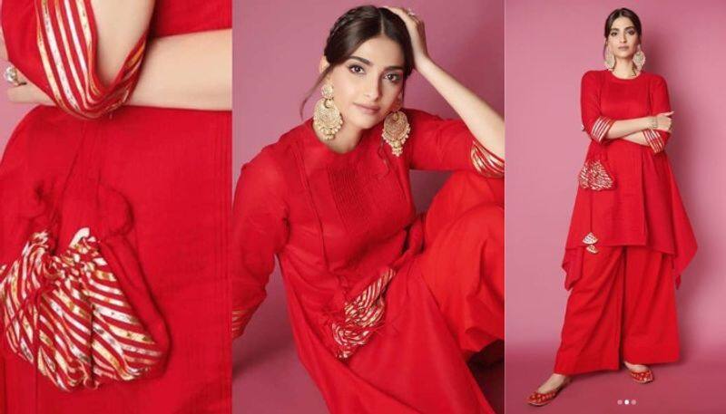 Sonam Kapoor wore a red kurta