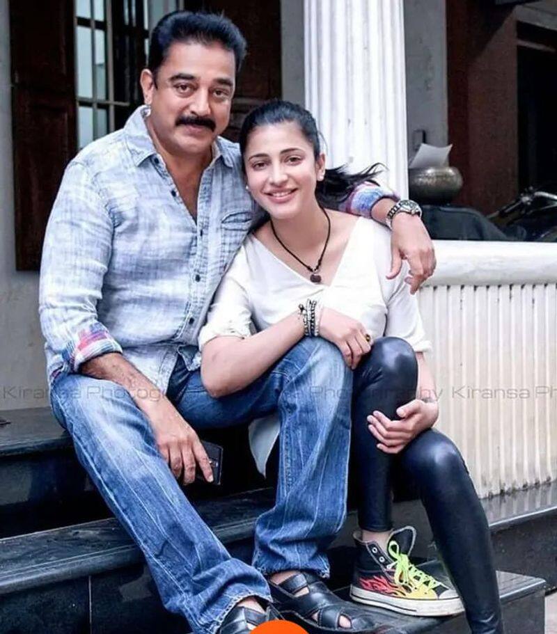 kamal and shruthi hasans took photo and it goes viral in social network since it is old one