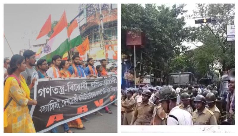 Jadavpur University: ABVP members hit the streets of Kolkata, break barricades