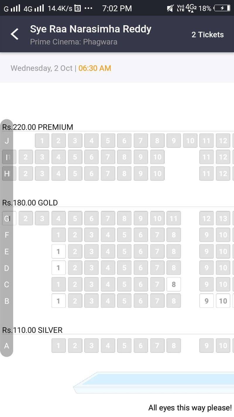 SyeRaa NarasimhaReddy Tickets sold out in 15 minutes