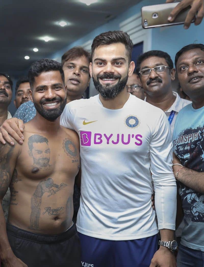 Fan covered his body with Virat Kohli tattoos gets special attention from kohli