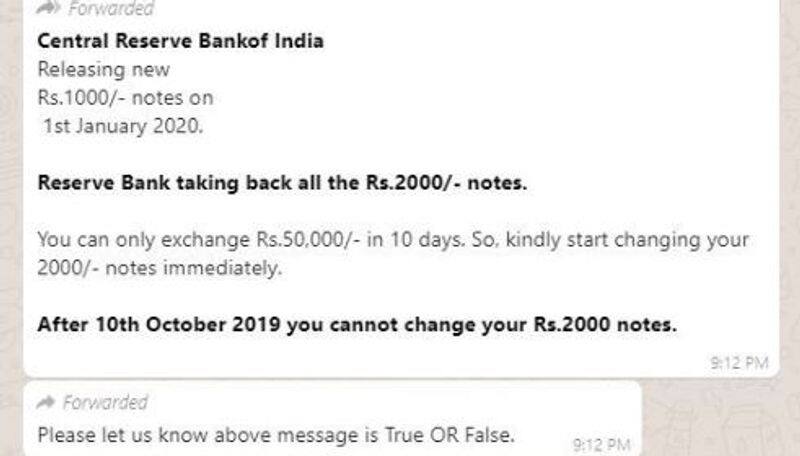 rbi  will discontinue 2000 notes is a fake message