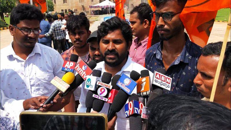 abvp wing to support rtc strike, protest against cm kcr at ou