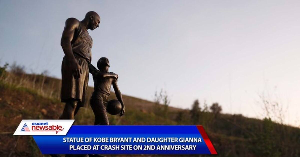 Statue Of Nba Legend Kobe Bryant And Daughter Gianna Placed At Crash