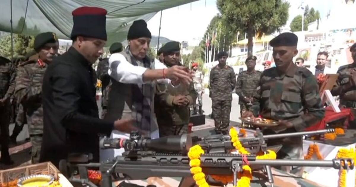 Defence Minister Rajnath Singh Reaches Tawang Performs Shastra Puja