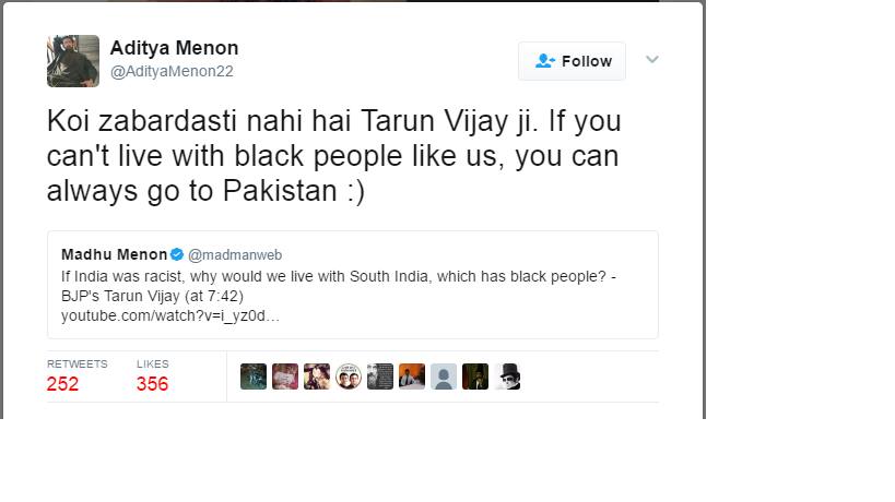 This is what Black South Indians have to say to Tarun Vijay