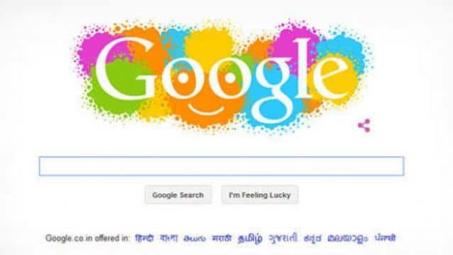 Google doodle celebrates Holi with a splash of colours