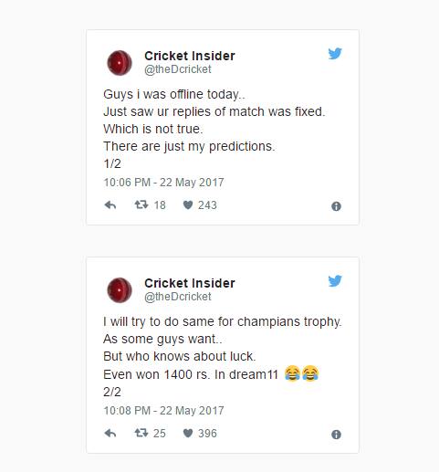 Cricket Insider tweets nine predictions related to IPL final gets eight of them correct