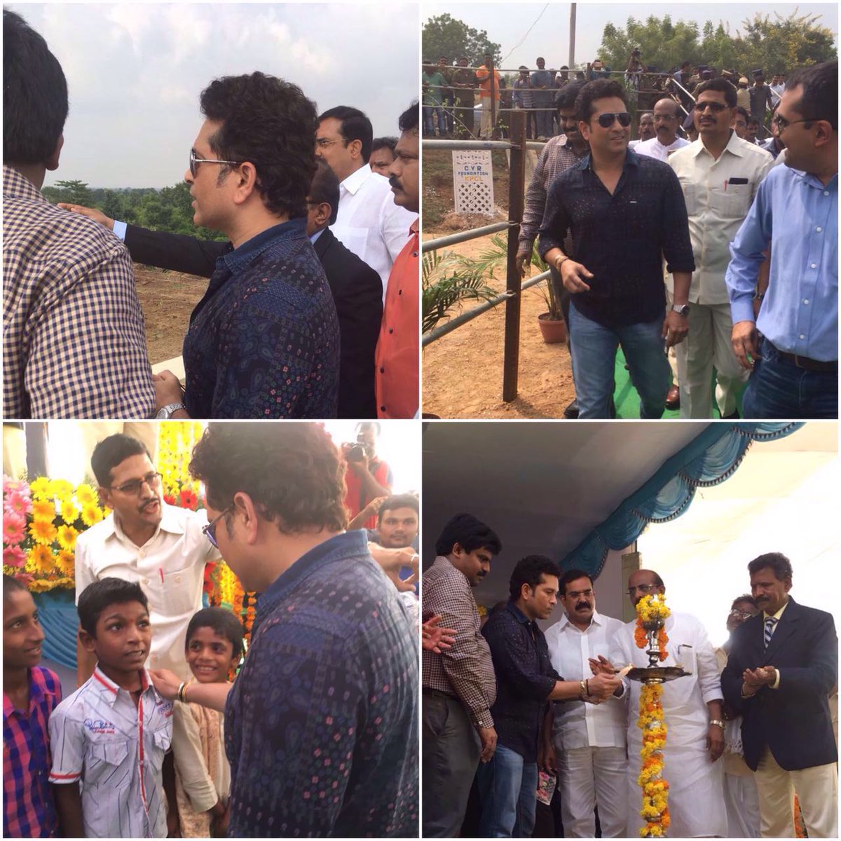 In pics Tendulkar visits his adopted village