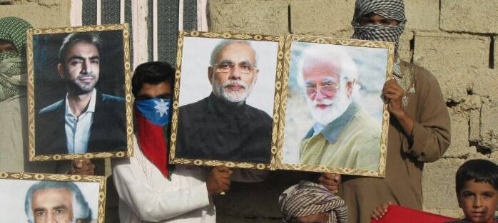 Balochistan protesters Narendra Modi photos