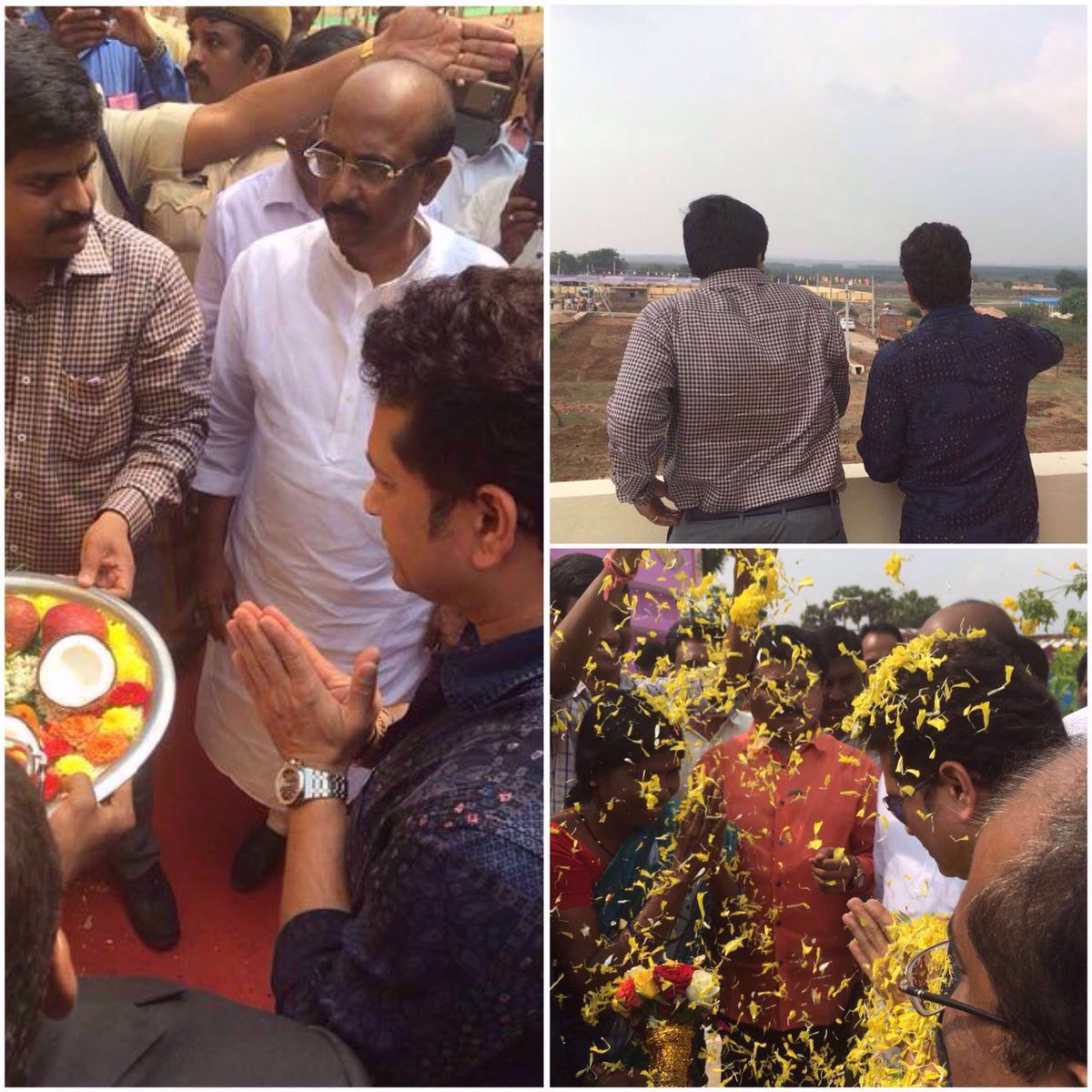 In pics Tendulkar visits his adopted village