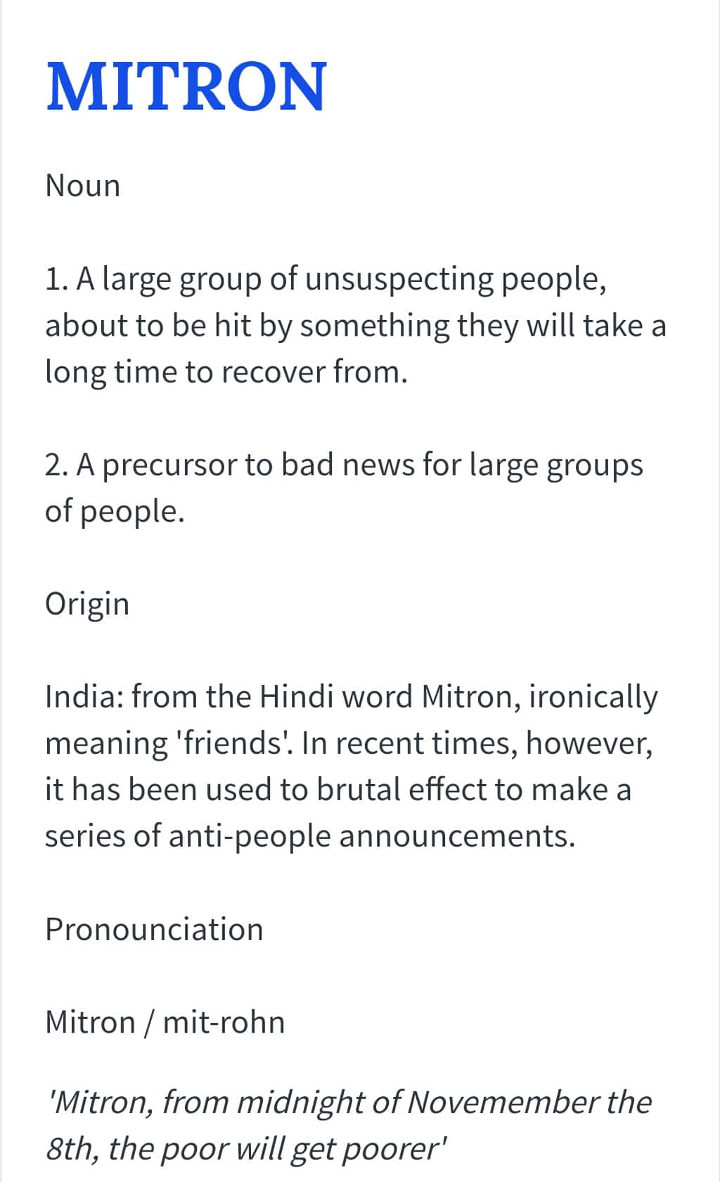 Mitron in the Urban Dictionary 