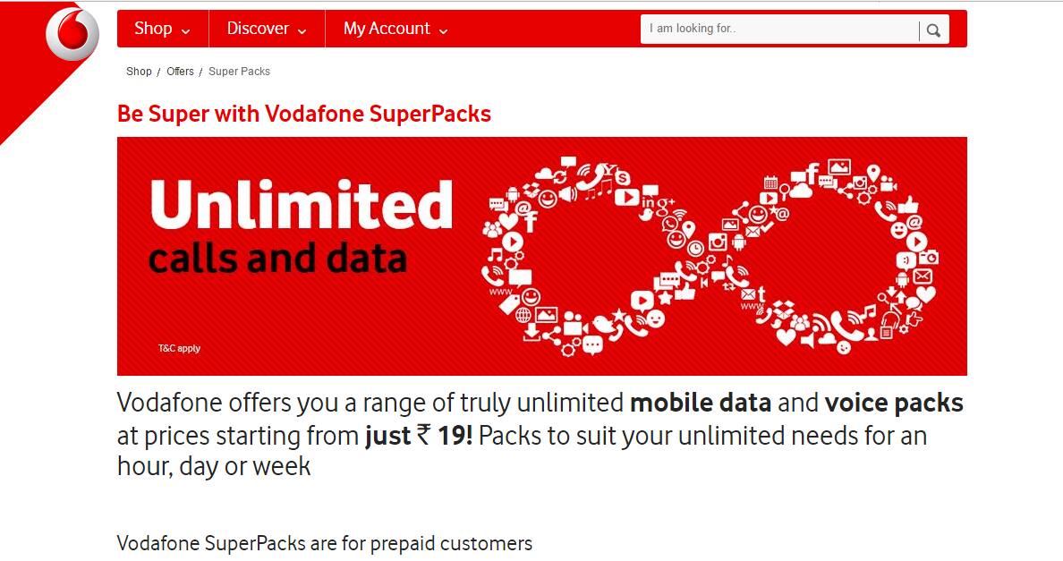 Vodafone offers 4G data and unlimited calls starting at Rs 19