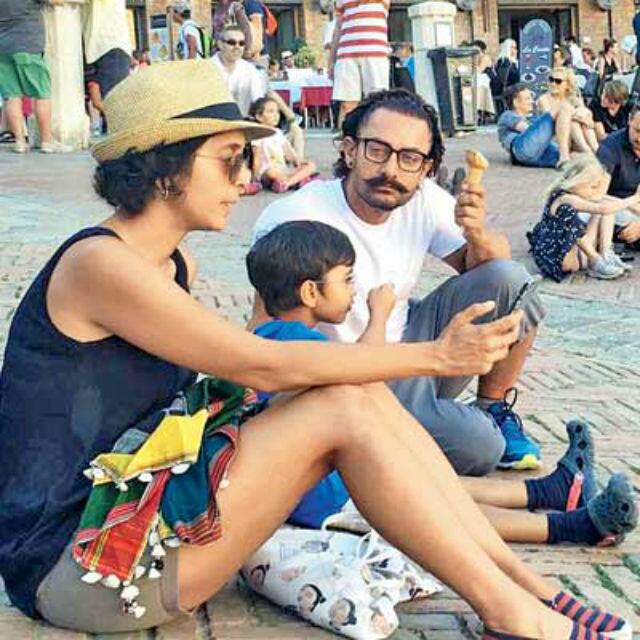 Its Aamir KhanS Last Day In Rome With Wife Kiran Rao And Son Azad See Pics