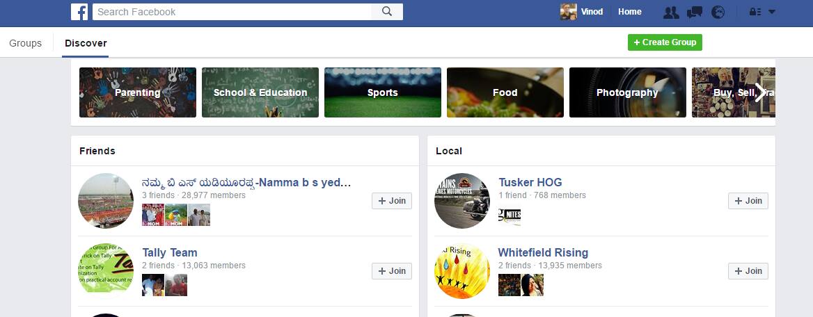 Facebook testing new 'Discover' feature for groups