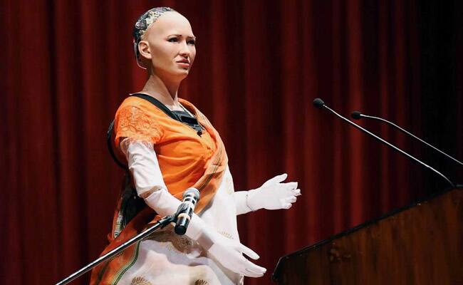 Humanoid Sophia robot in india