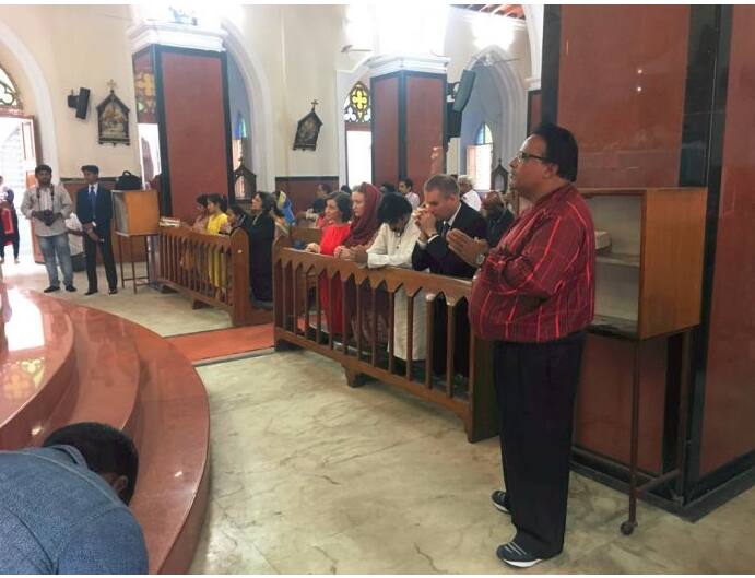 Pawan kalyan attends prayers in church