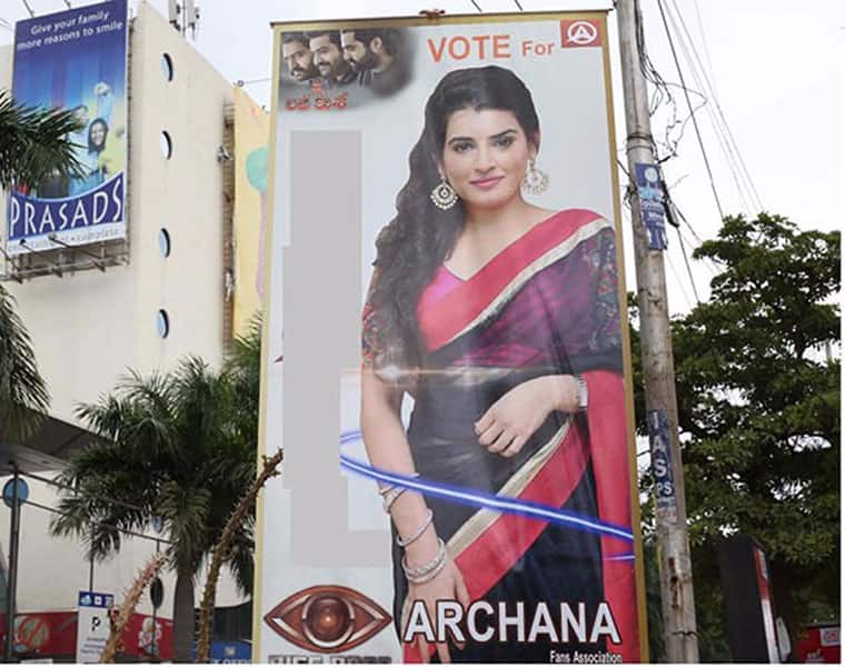Bigg Boss Contestant Archana Cutouts In Hyderabad