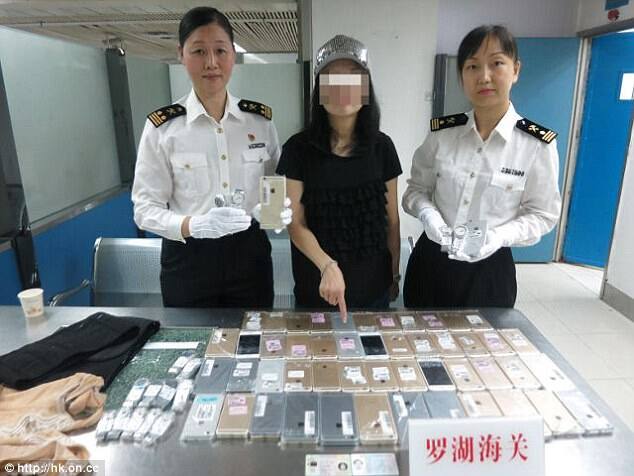 china lady smugled 102 I Phones