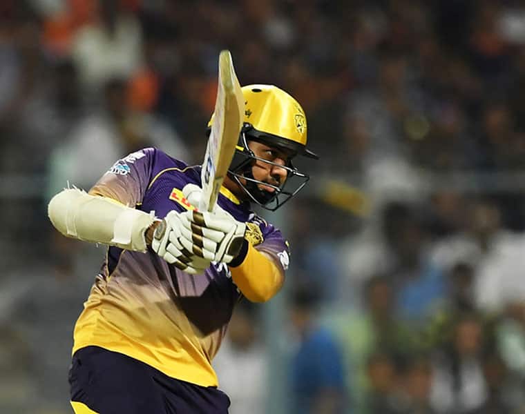 sunil narine scored 24 runs in very first over of mystery spinner varun