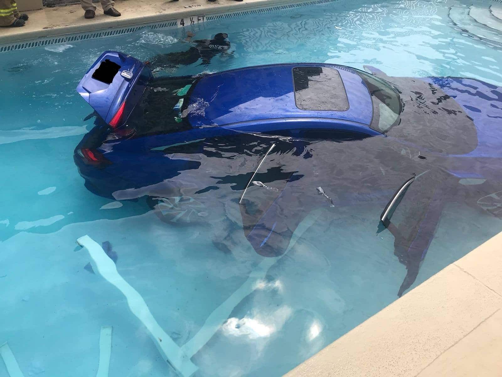 women forgets to park carlater found in pool