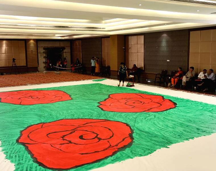 Hyderabad girl creates worlds largest painting by feet