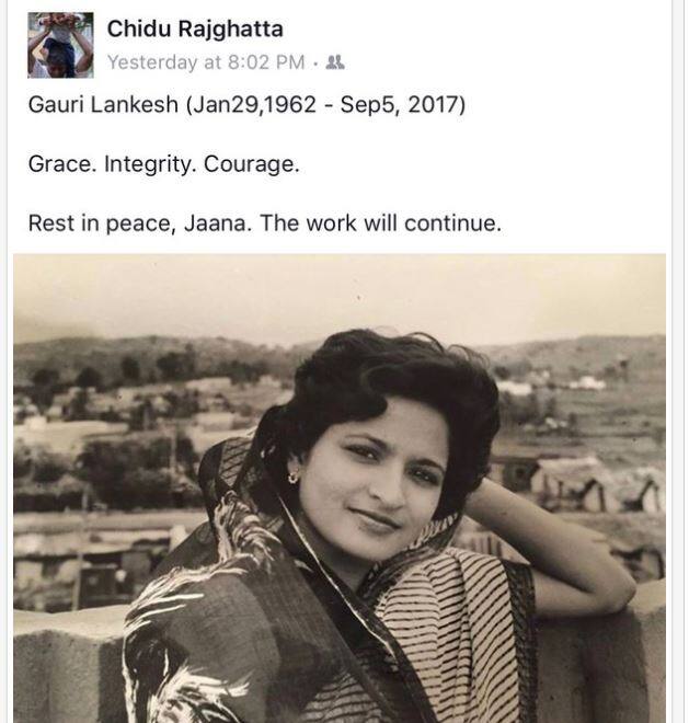 This is how Gauri Lankeshs ex husband Chidananda Rajaghatta reacted to the murder