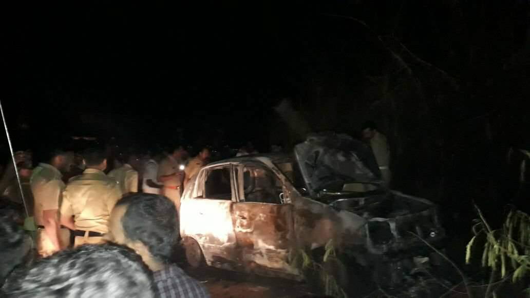 Trapped in burning car man dies in Thiruvannathapuram