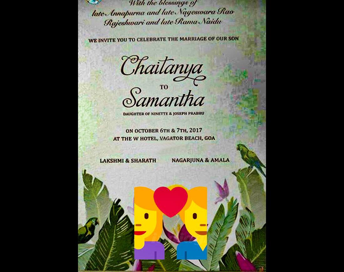 samantha naga chaitanya wedding invitation ready