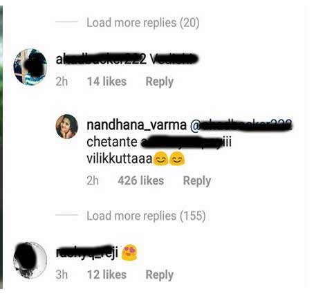 Nandhana varma instagram cyber attack