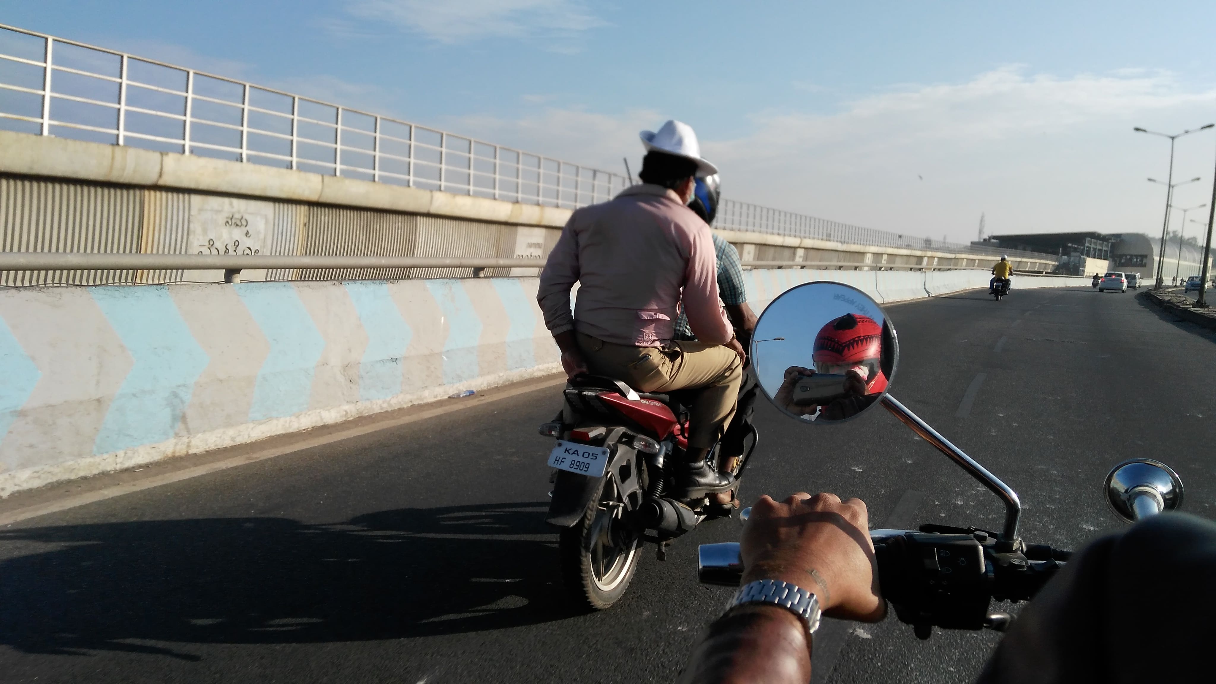 Pillion riders helmet