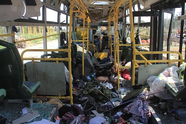 aftermath of a bomb attack on evacuee buses in Syria Abd Alkader Habak