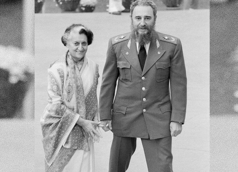 When Fidel castro hugs Indira Gandhi