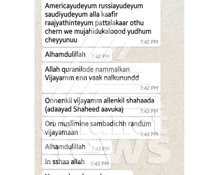 whatsapp messages from isis suspects