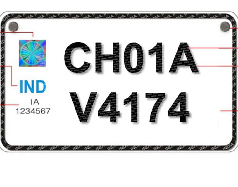 High security number plates to all new vehicles