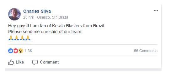 kerala blasters fan from brazil viral in social media