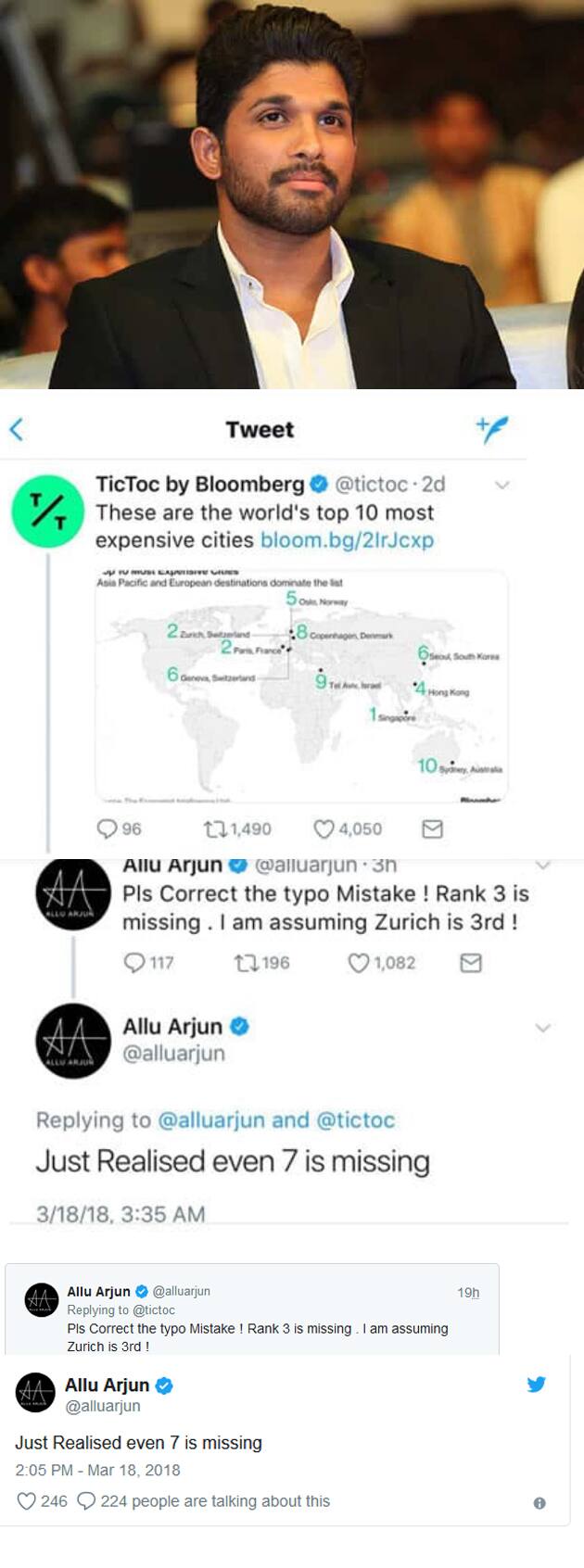 Allu Arjun Typo Mistake In Twitter