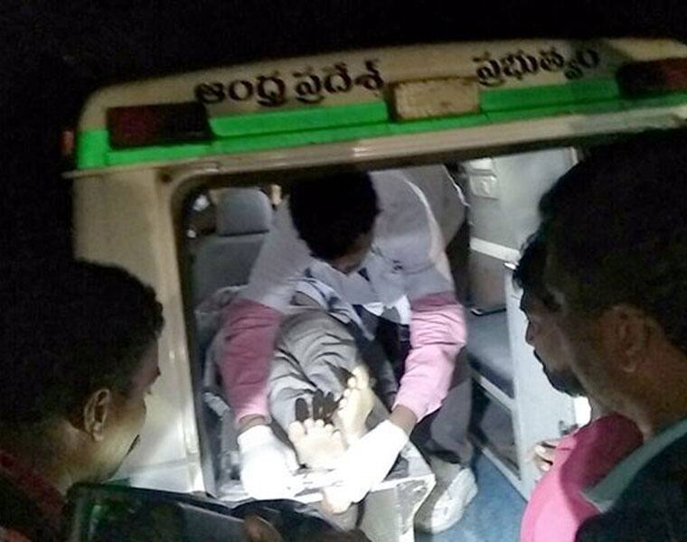The passenger vehicle that fell in the valley in the east Godavari district